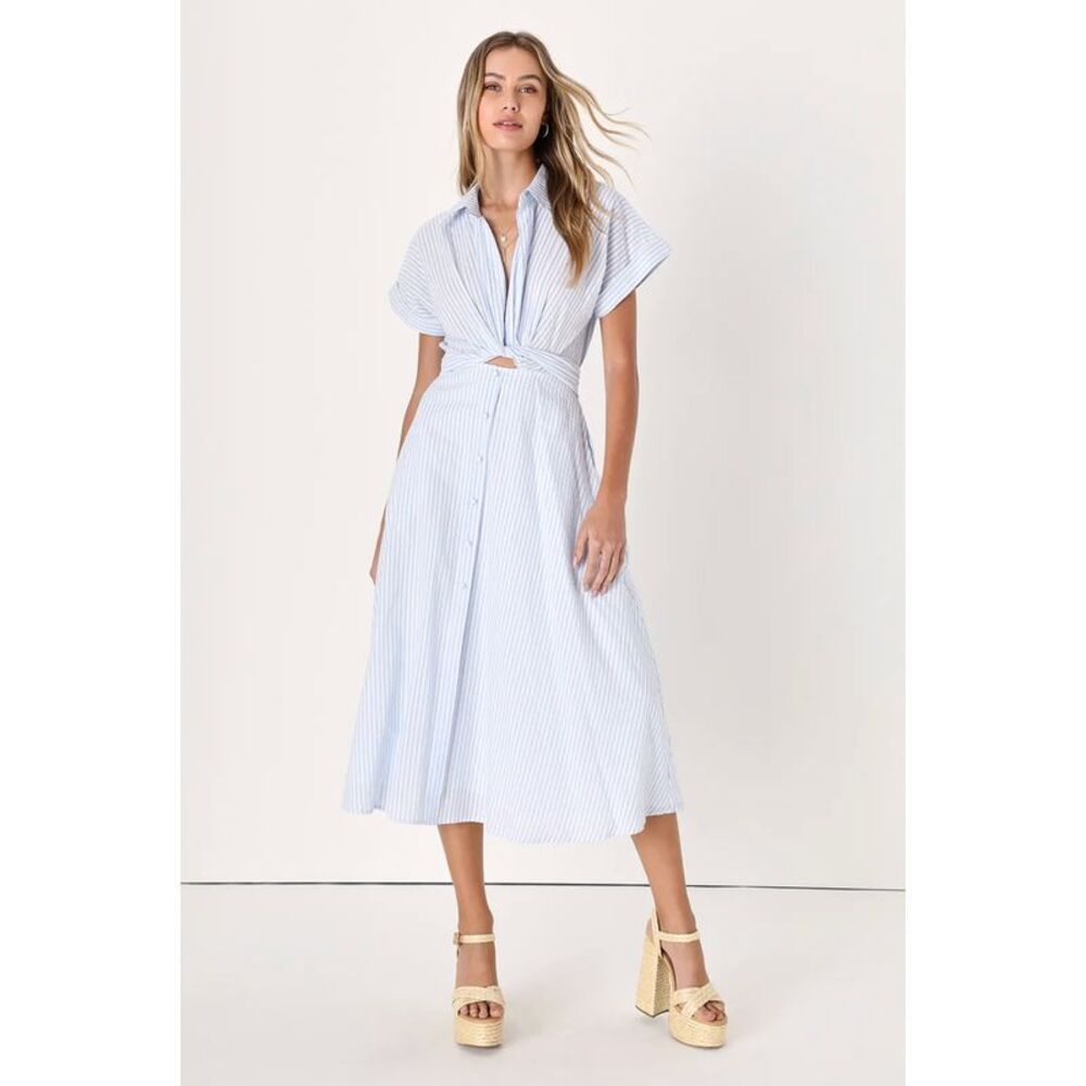 NWT Lulus Adorable Impression Midi Dress With Pockets